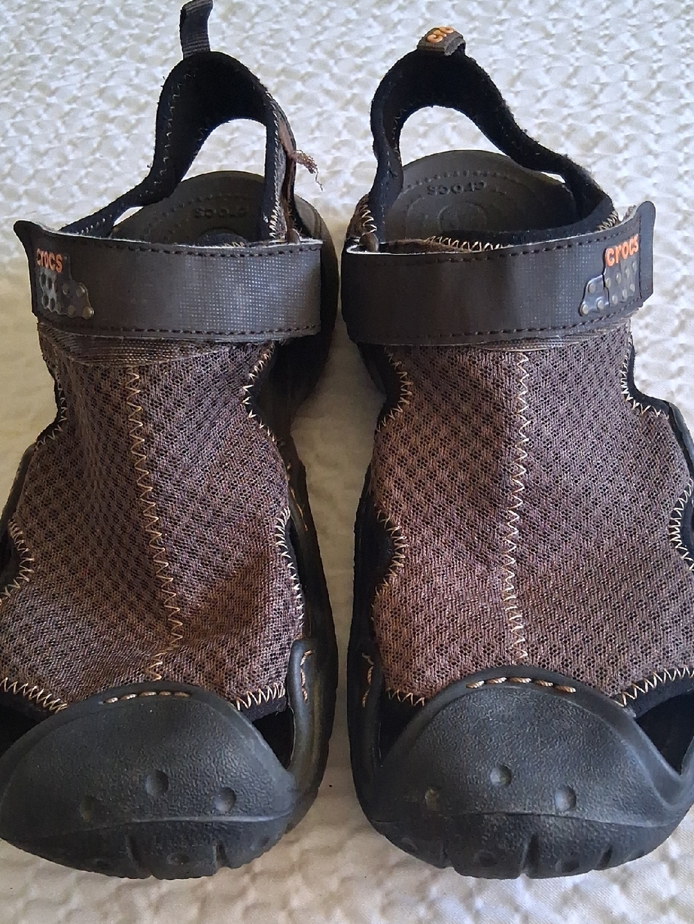 Crocs Swiftwater Mesh Deck Sandals Men's Size M10 Espresso Brown